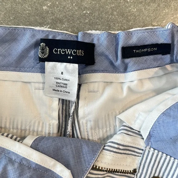 Crewcuts Boys’ Thompson Seersucker Blue/White Striped Pants - Picture 3 of 3